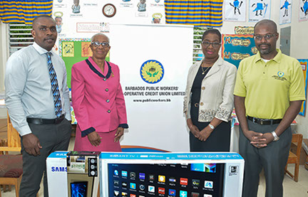 Levere Catlyn, Group Financial Controller, BPWCCUL; Mrs. Miller, Principal of St. Boniface Nursery; Clorinda Alleyne, Group CEO of BPWCCUL and I