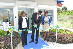 (L-R) Group Chief Executive Officer Clorinda Alleyne, President of the Board of Directors Raphael Holder and Branch Operations Officer Michelle 